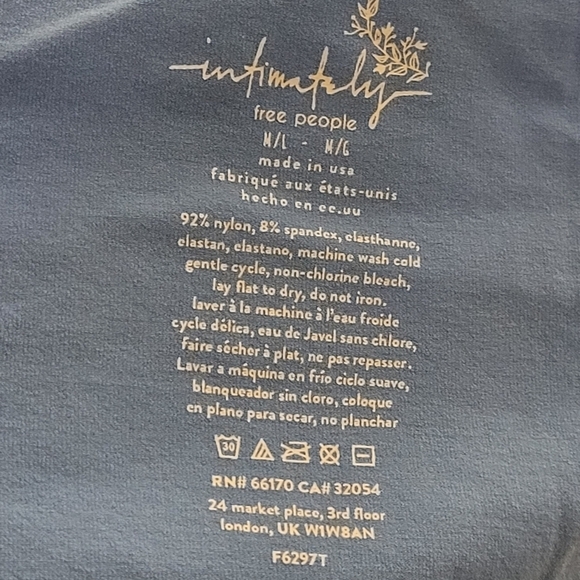 Free People Intimately Square Neck Skinny Strap Brami Crop Tank Top Blue NWOT - Picture 6 of 6